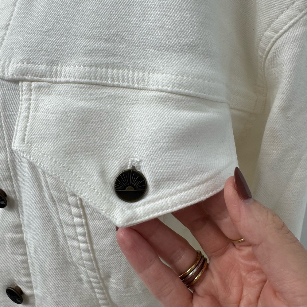 Faherty  Women's White Denim Jacket - Picture 6 of 13